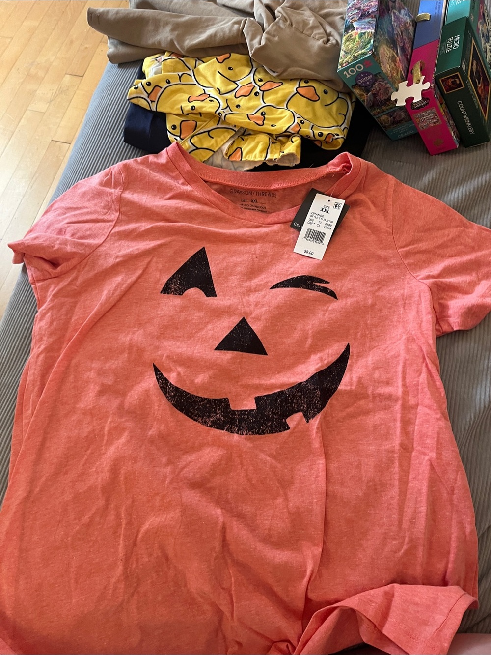 Orange Pumpkin Face Costume T-Shirt